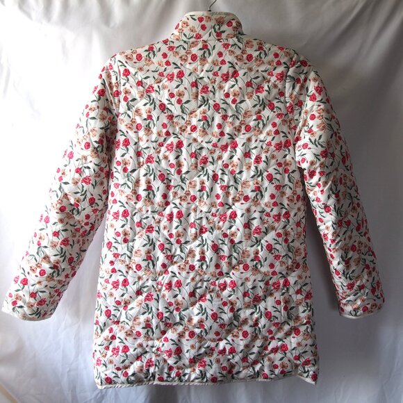 Draper James Floral Quilted Puffer Un-Belted Full Zip Coat Size S -project as is - Picture 5 of 16